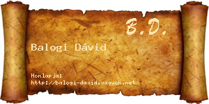 Balogi Dávid névjegykártya
