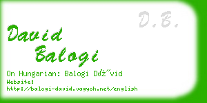 david balogi business card